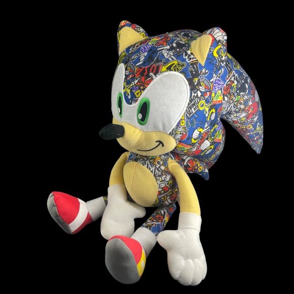 Sonic The Hedgehog Plush Toy 17" Comic Print Design By Toy Factory - Picture 3 of 10